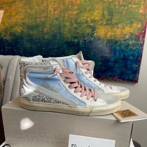 Golden Goose size 38 Slide Glitter High Top Sneaker